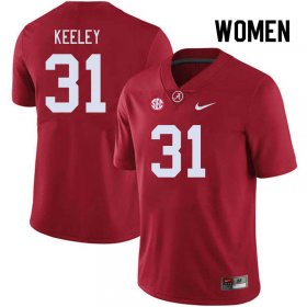 Sale - Alabama Crimson Tide Keon Keeley #31 Crimson Limited Women Embroidery University Football Jersey