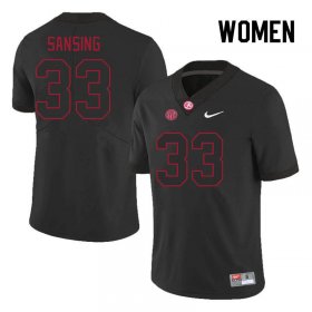 Sale - Alabama Crimson Tide Walter Sansing #33 Black Women Classic High School Football Jersey